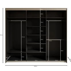 Timoteo - Kledingkast met schuifdeuren - Beige - 250x63x222 cm