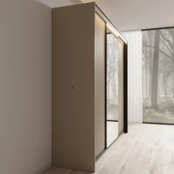 Timoteo - Kledingkast met schuifdeuren - Beige - 250x63x222 cm