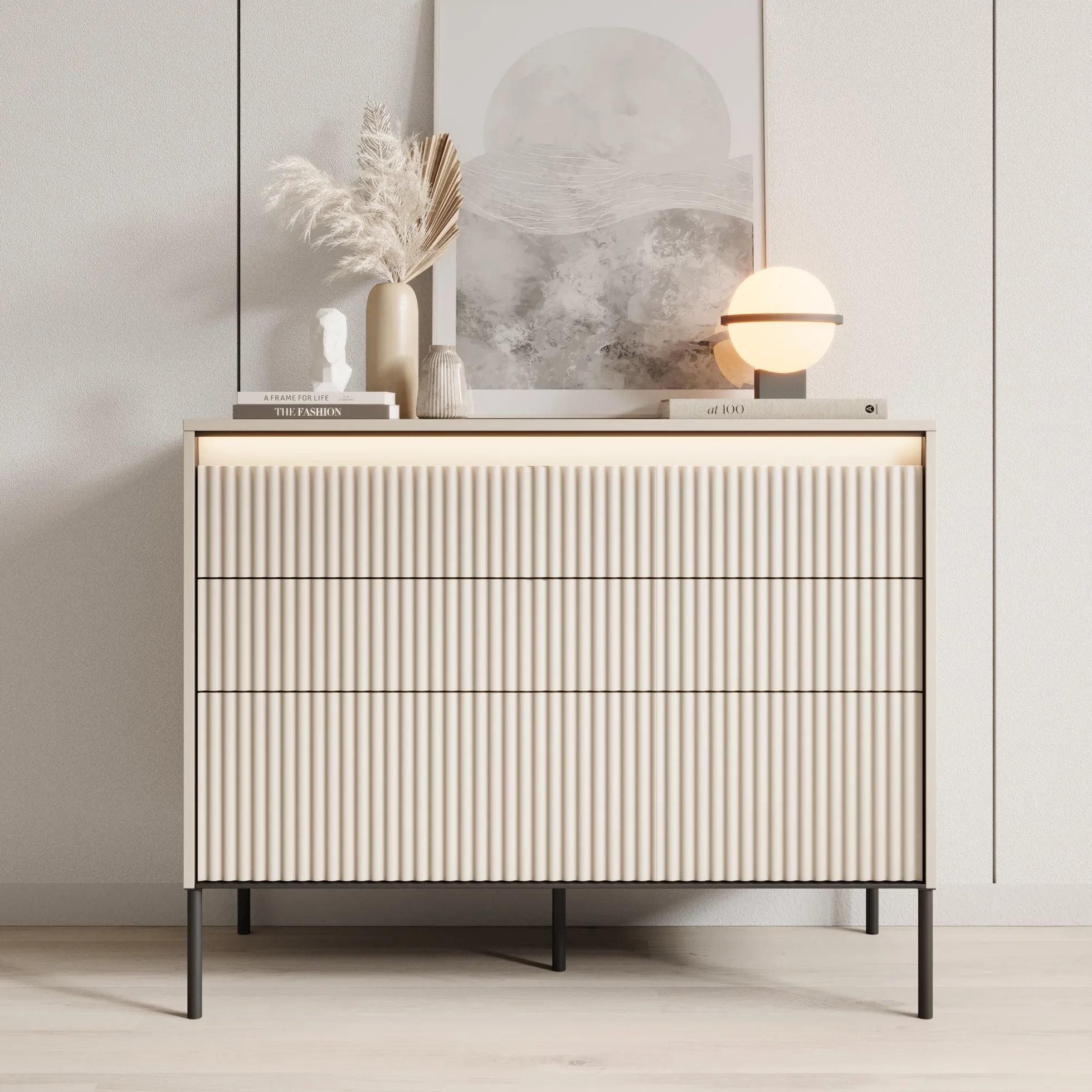 Timoteo - Ladekast - Beige - 104x47x83 cm