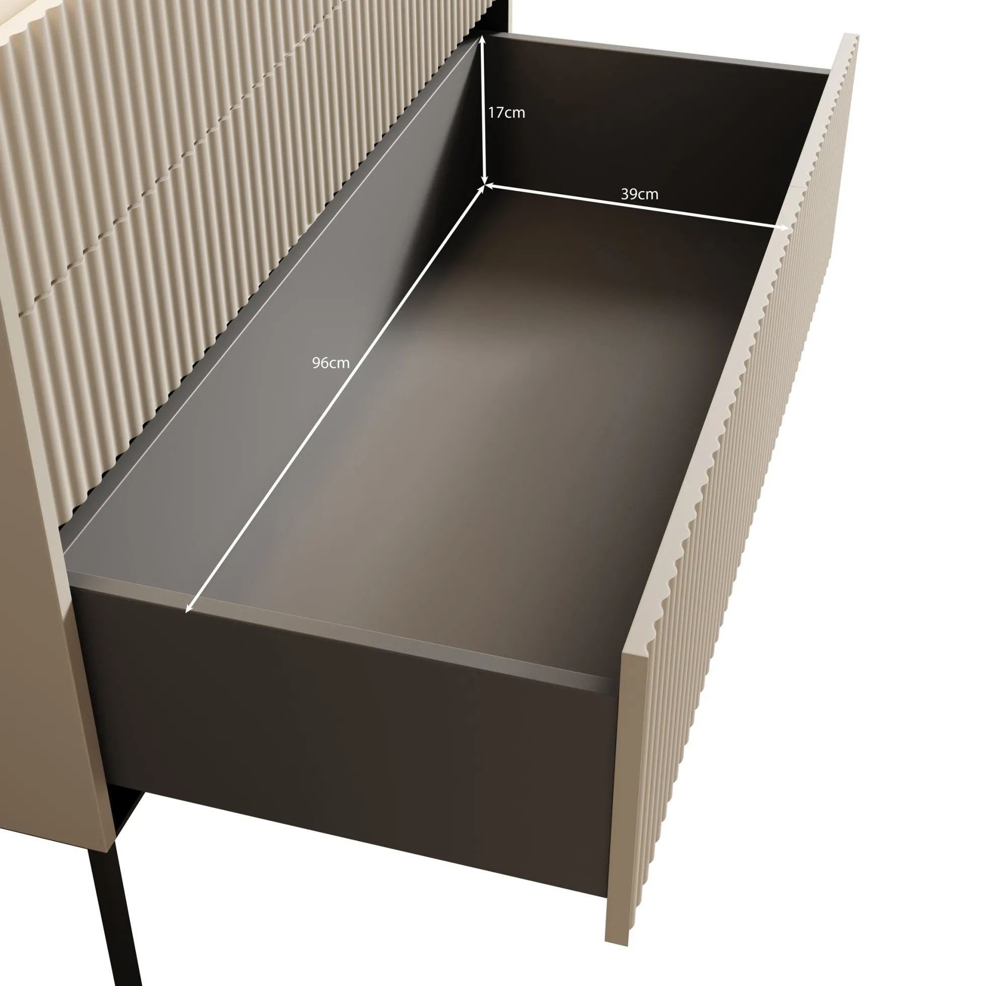 Timoteo - Ladekast - Beige - 104x47x83 cm