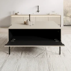 Timoteo - Salontafel met opbergruimte - Beige - 100x70x50 cm