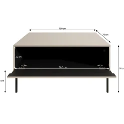 Timoteo - Salontafel met opbergruimte - Zwart - 100x70x50 cm