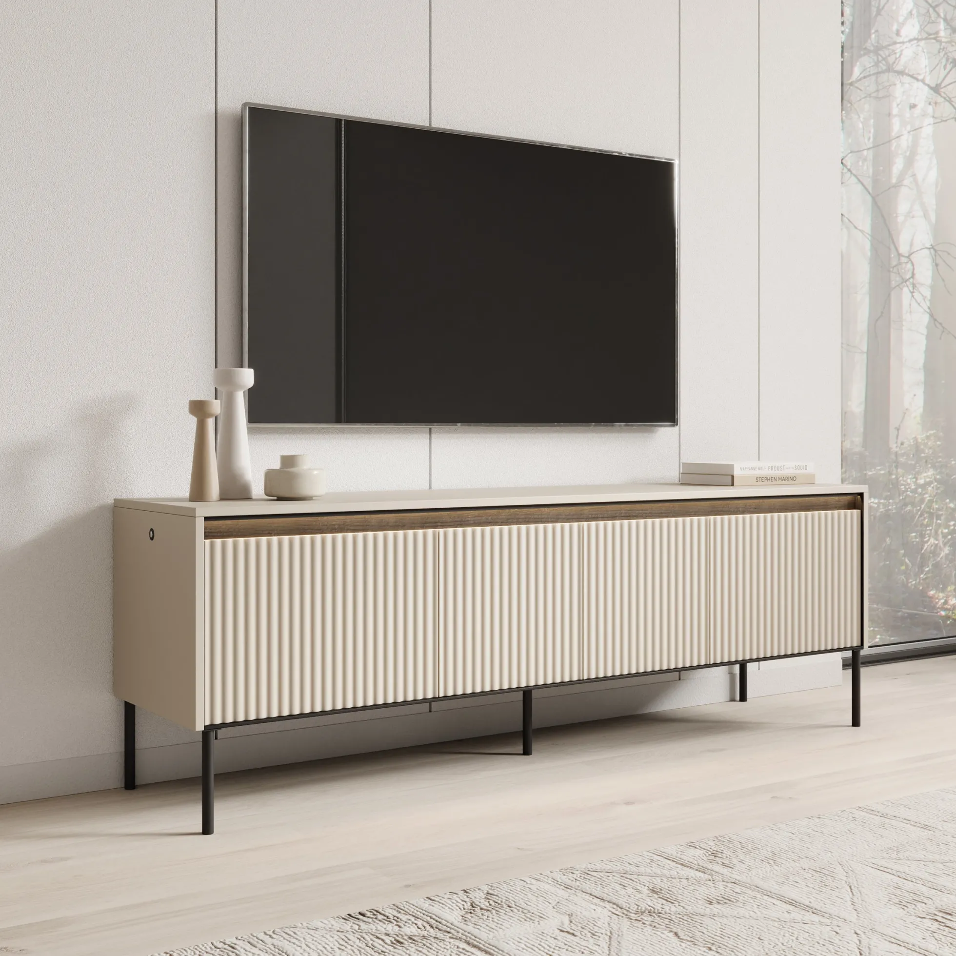 Timoteo - TV-Meubel - Beige - 167x40x56 cm