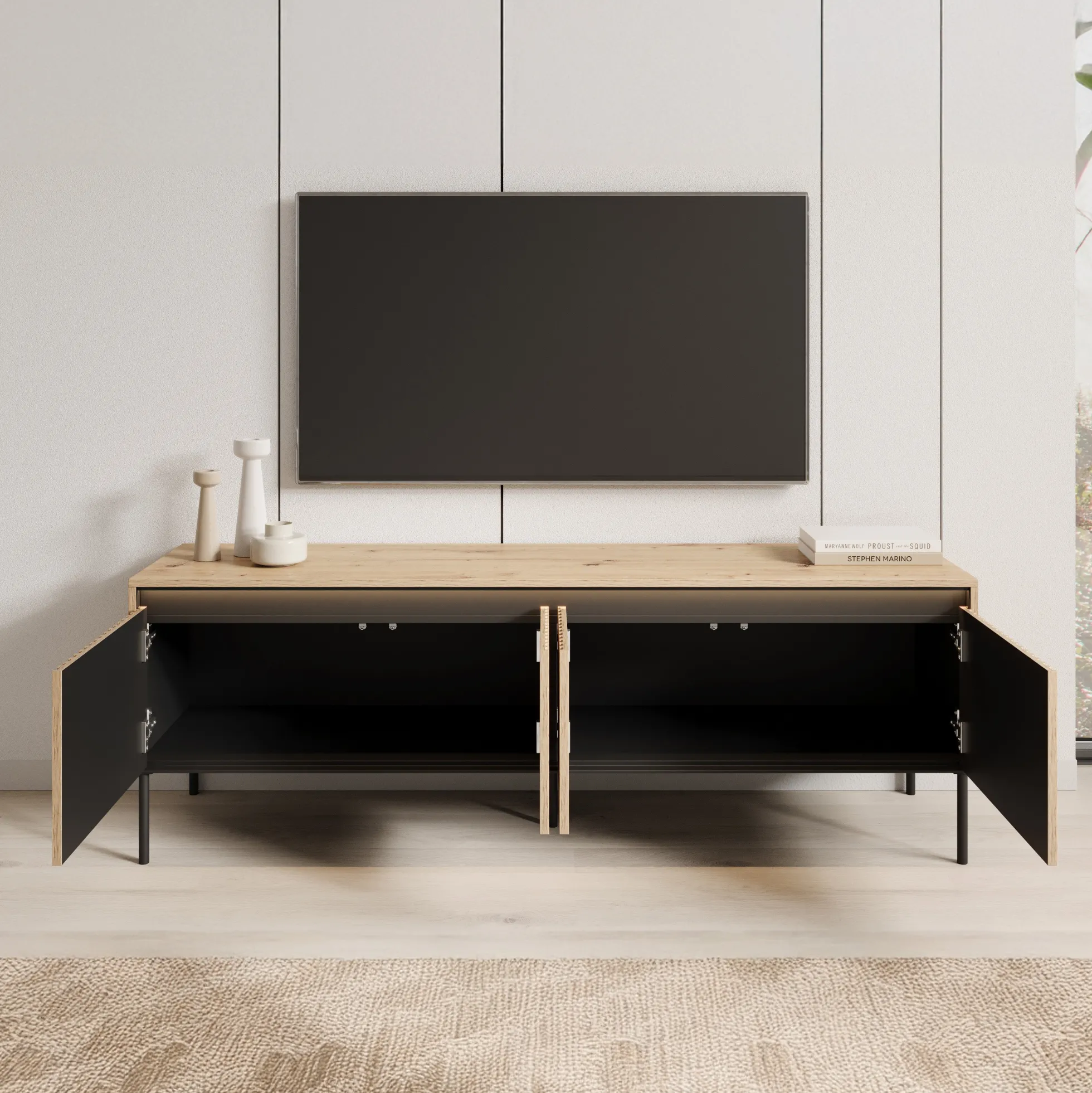 Timoteo - TV-Meubel - Eiken - 167x40x56 cm
