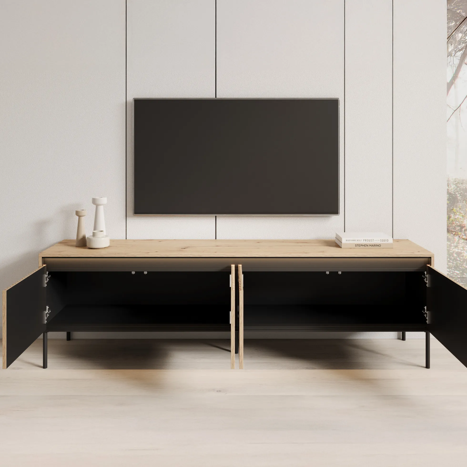 Timoteo - TV-Meubel - Eiken - 193x40x56 cm