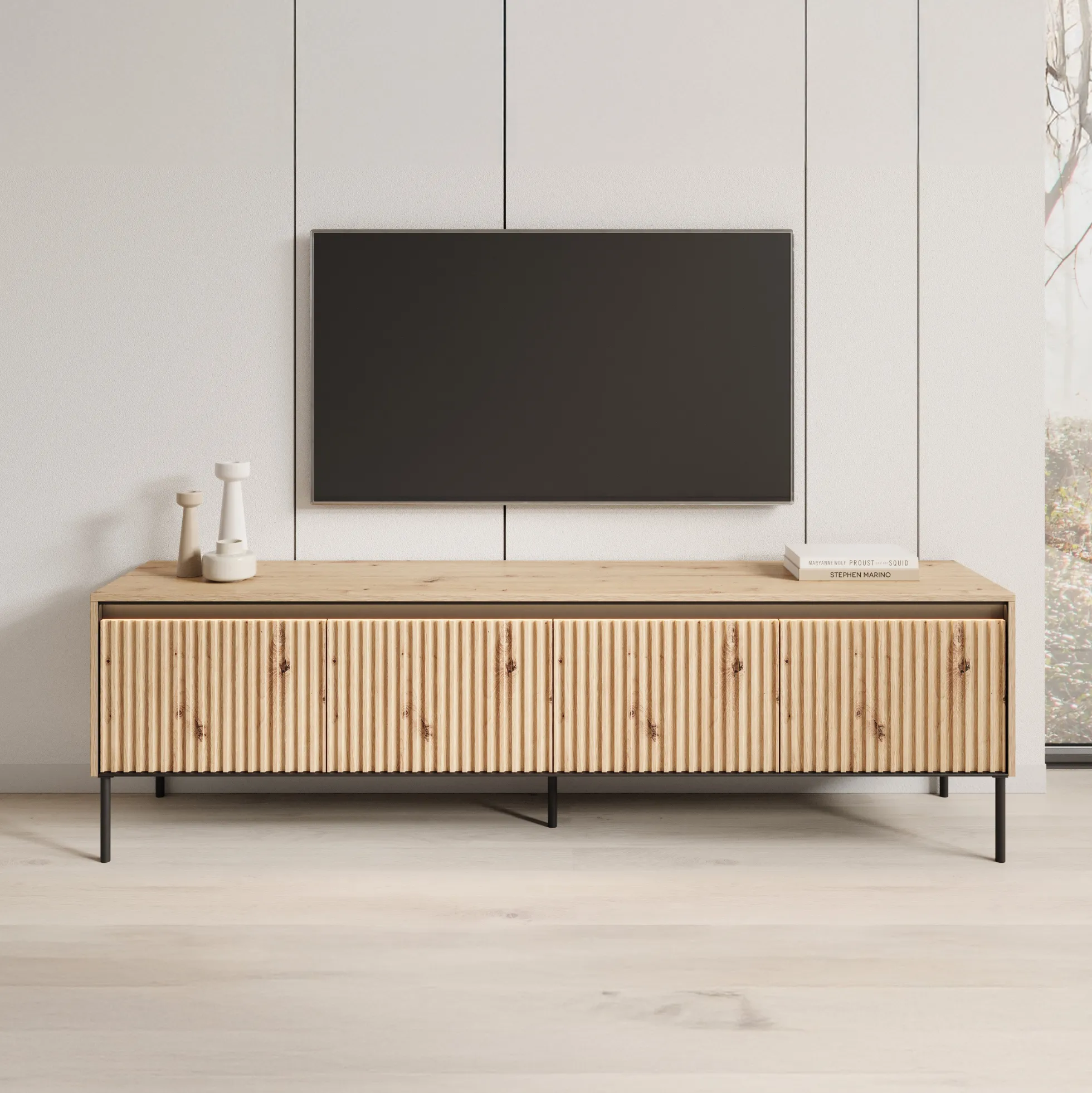 Timoteo - TV-Meubel - Eiken - 193x40x56 cm