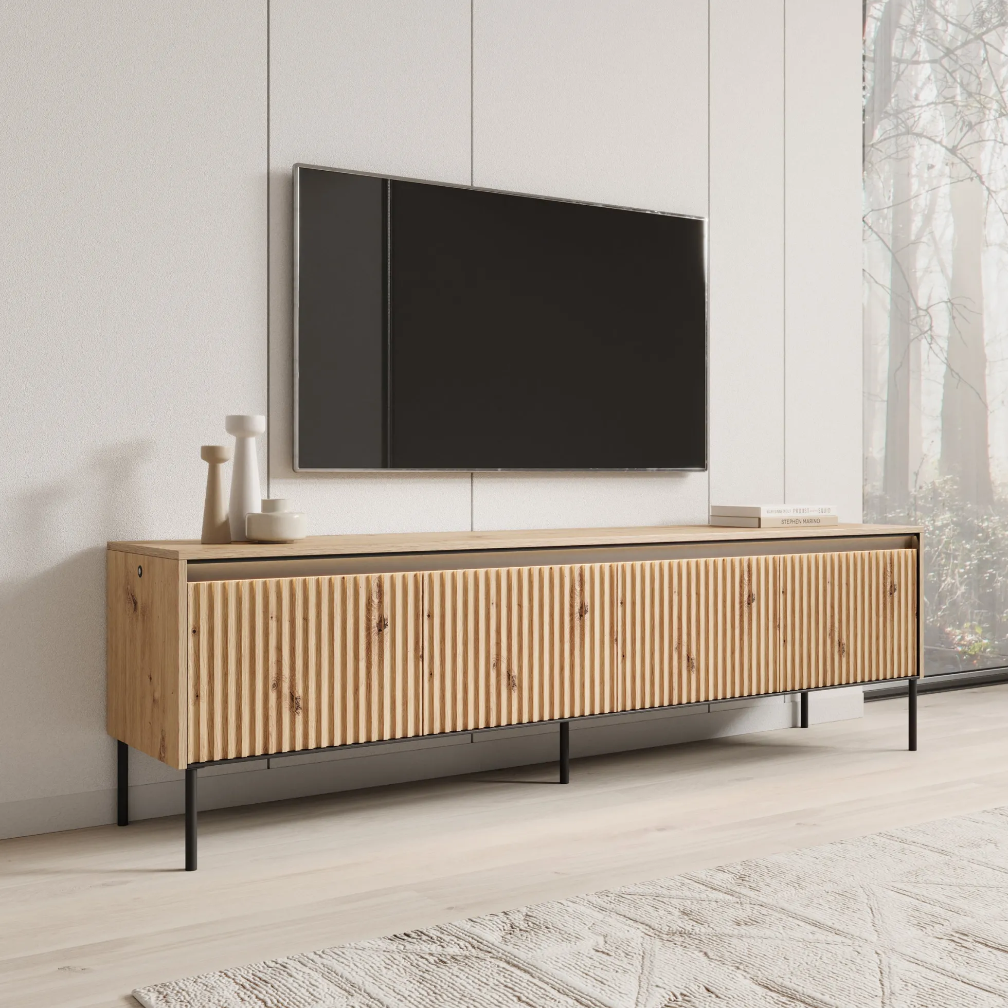 Timoteo - TV-Meubel - Eiken - 193x40x56 cm
