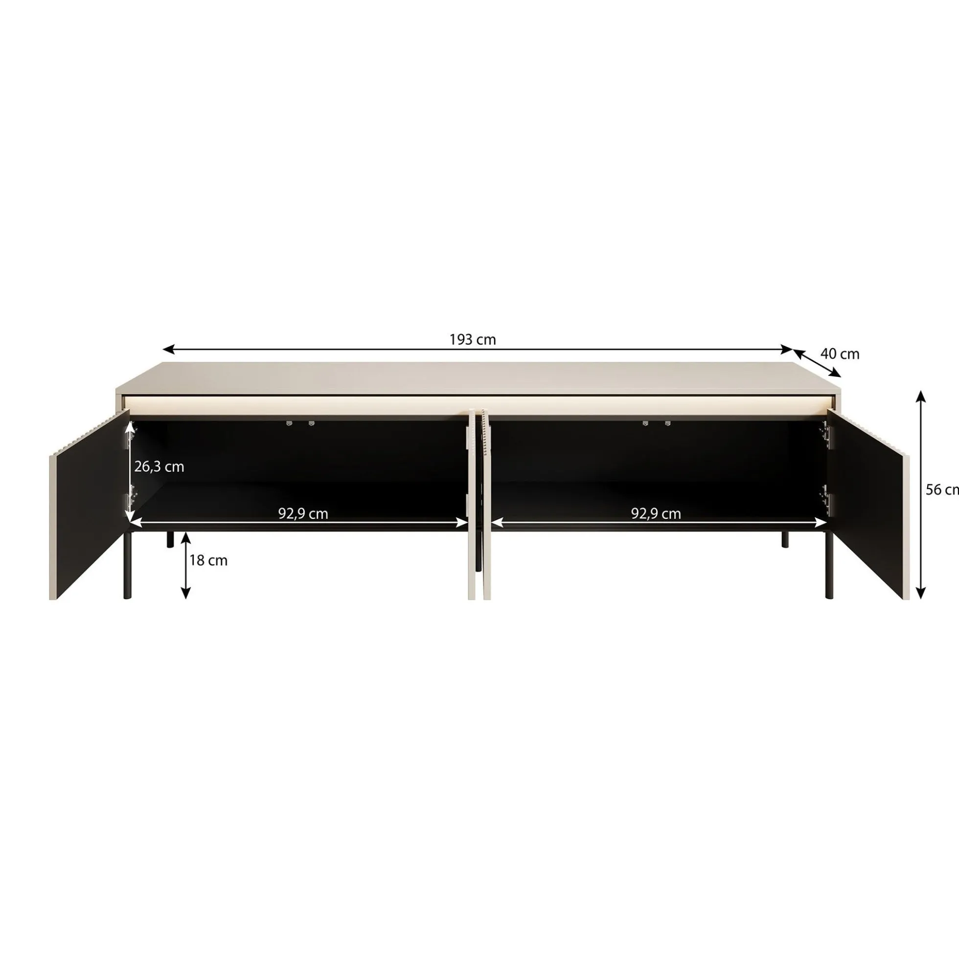 Timoteo - TV-Meubel - Eiken - 193x40x56 cm