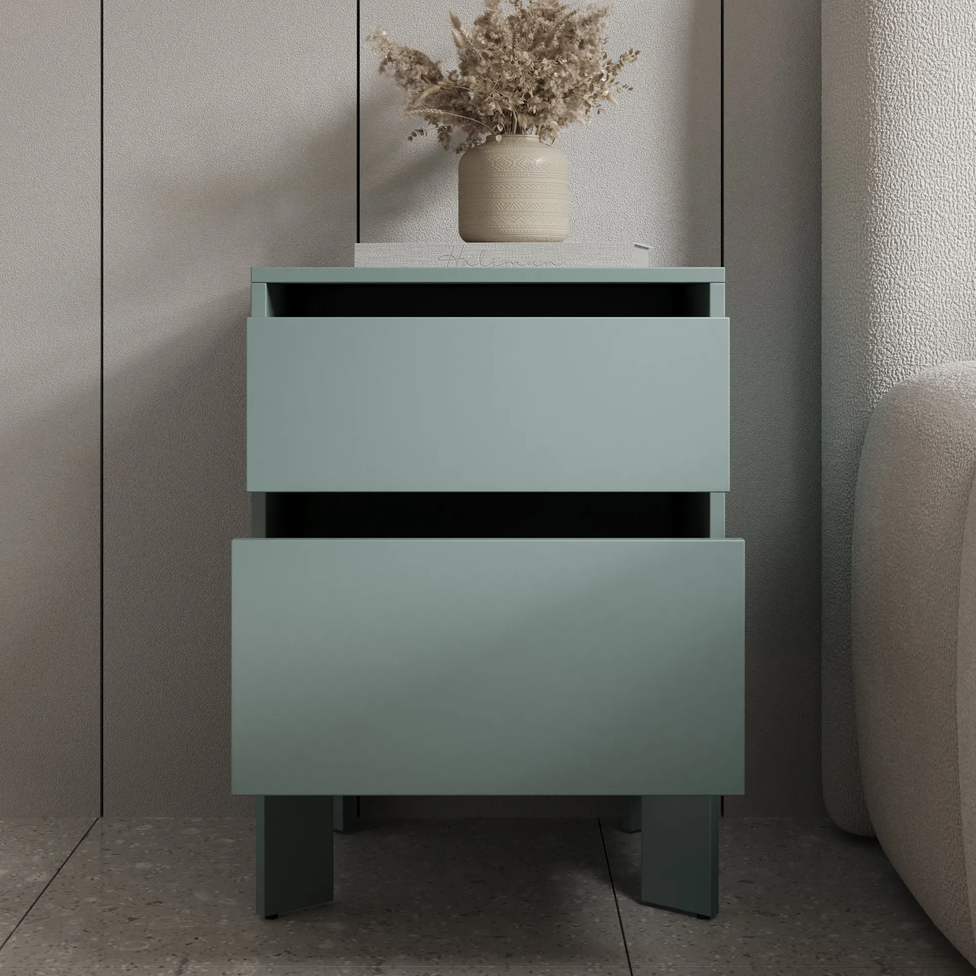 Tivaro - Nachtkastje - Groen - 48x41x67 cm