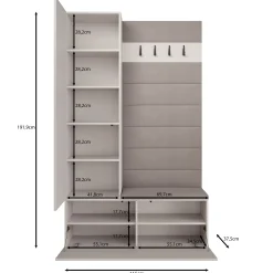 Téllaro - Halkast met deur - Eikenpatroon - 115x38x192 cm