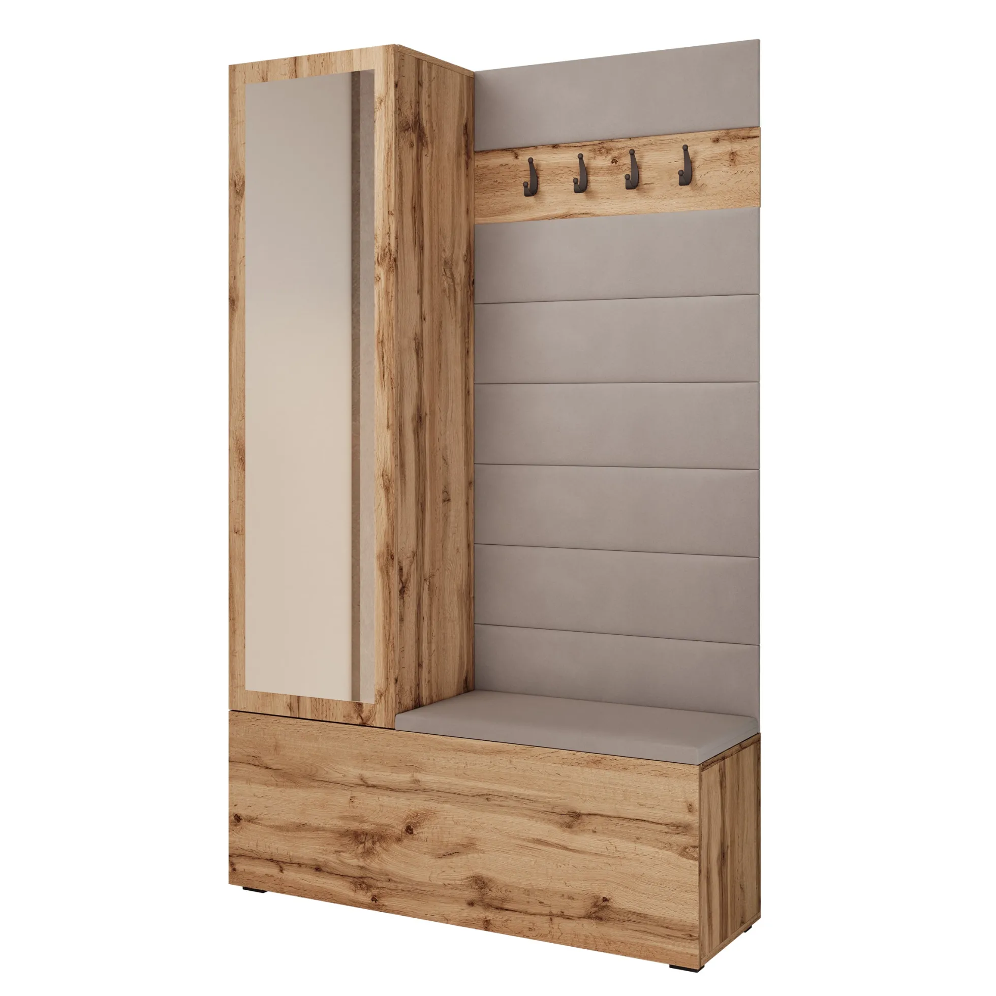 Téllaro - Halkast met deur - Eikenpatroon - 115x38x192 cm