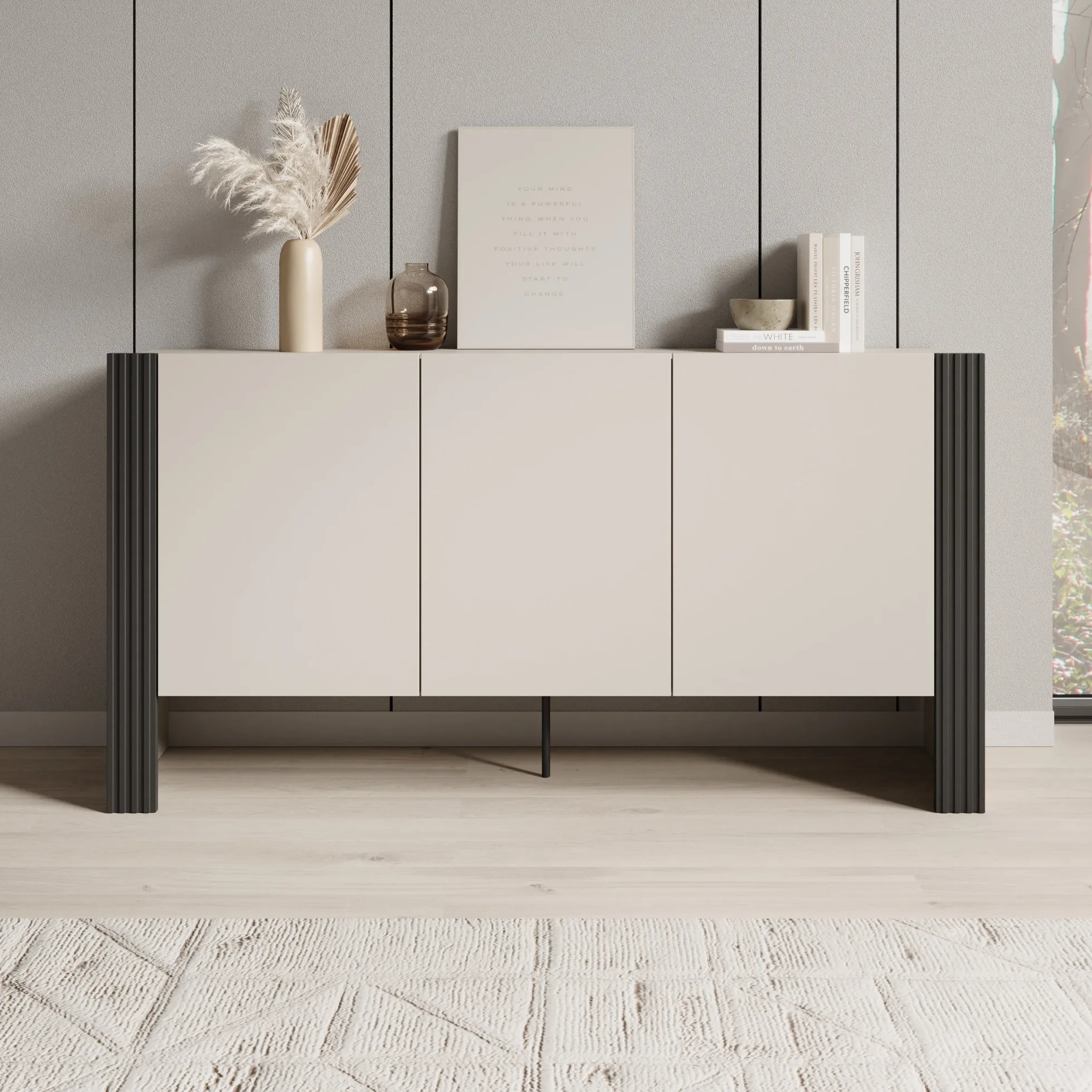 Torevia - Dressoir - Beige - 151x41x79 cm