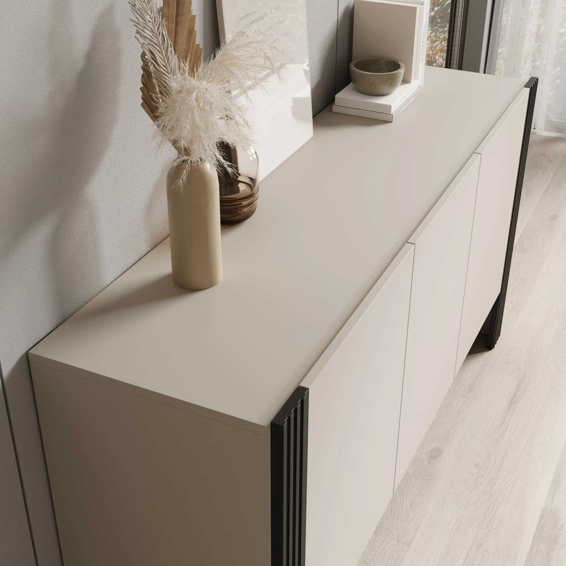 Torevia - Dressoir - Beige - 151x41x79 cm