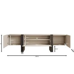 Torevia - TV-Meubel - Beige - 200x41x58 cm