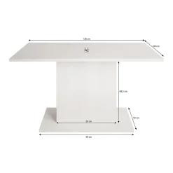 Tova - Eetkamertafel - Wit/grijs betonlook - 138x80x69 cm