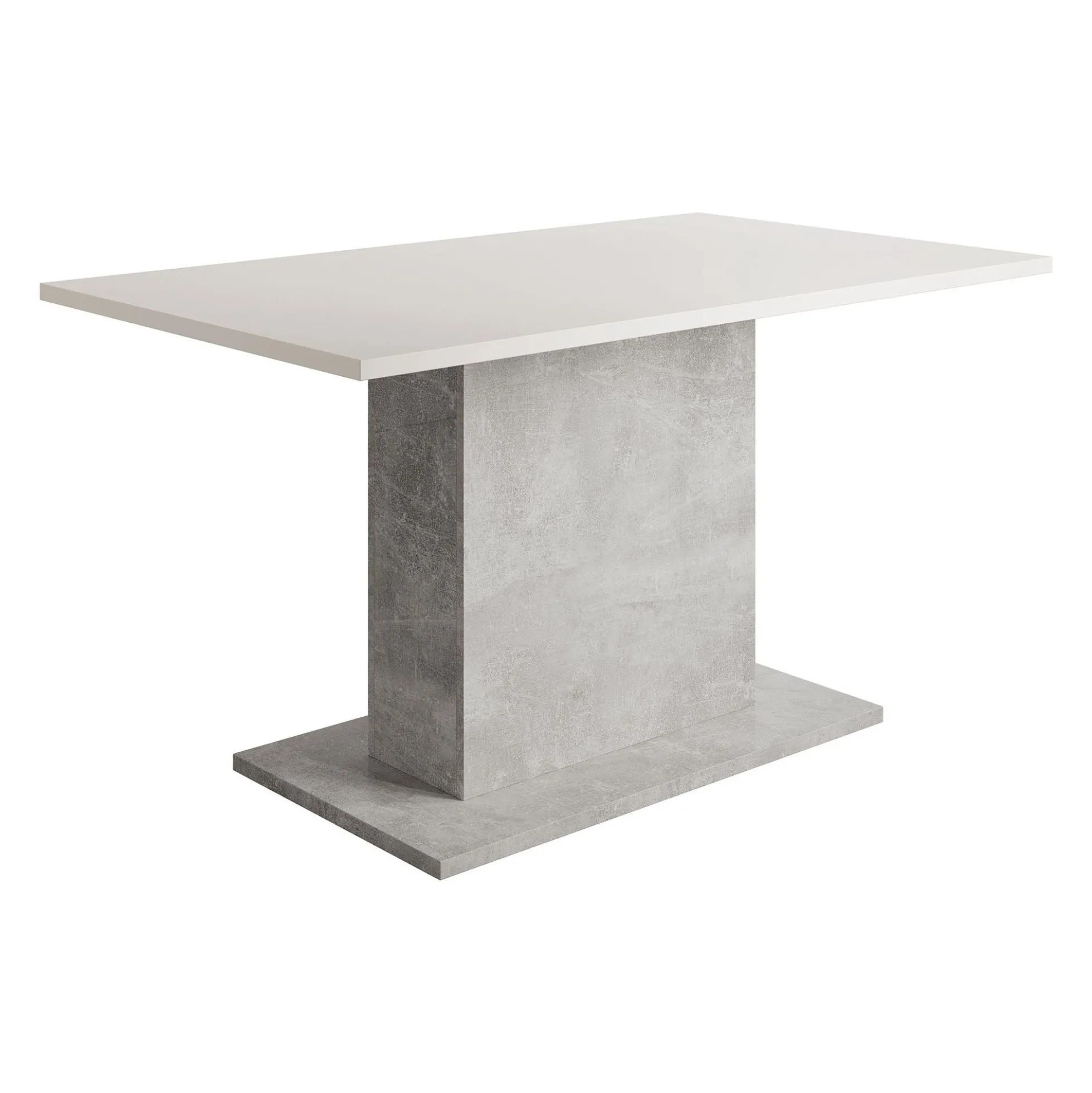 Tova - Eetkamertafel - Wit/grijs betonlook - 138x80x69 cm