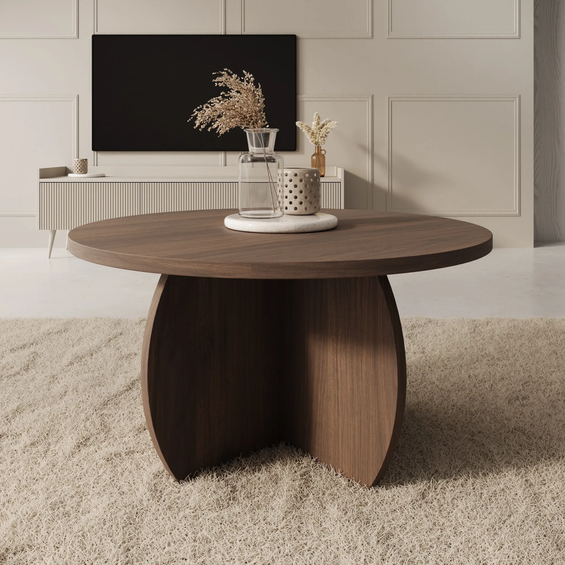 Trada - Salontafel - Donker eikenpatroon - 74x74x40 cm