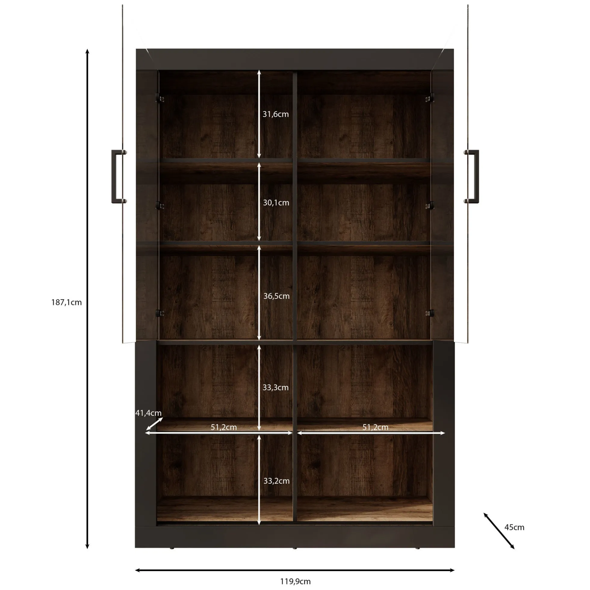 Trinidad - Buffetkast - Eiken - 120x45x187 cm