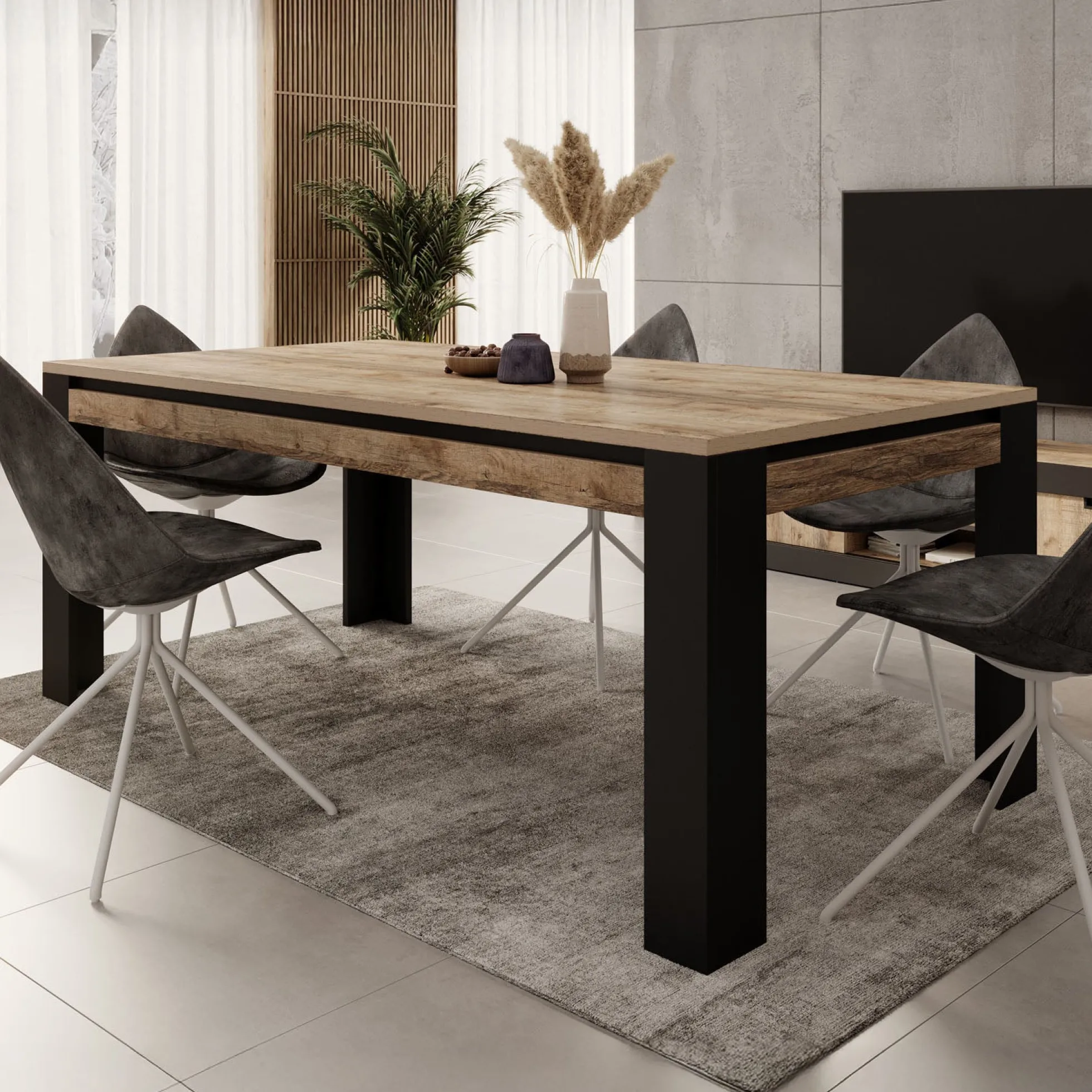 Trinidad - Eetkamertafel - Eikenlook - 195x100x77 cm