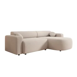 Tripp - Hoekbank 3-zits met slaapfunctie - Stof beige - Universeel