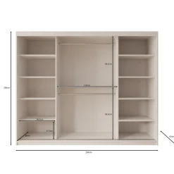 Ulysses - Kledingkast met schuifdeuren - Zwart - 250x62x200 cm