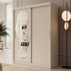 Ulysses - Kledingkast met schuifdeuren - Beige - 150x62x200 cm