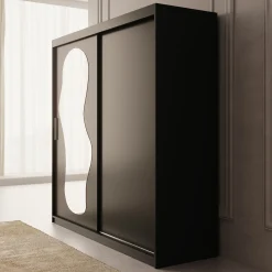 Ulysses - Kledingkast met schuifdeuren - Zwart - 200x62x200 cm