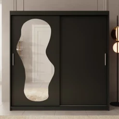 Ulysses - Kledingkast met schuifdeuren - Zwart - 200x62x200 cm