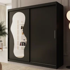 Ulysses - Kledingkast met schuifdeuren - Zwart - 200x62x200 cm
