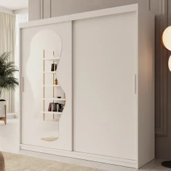 Ulysses - Kledingkast met schuifdeuren - Wit - 200x62x200 cm