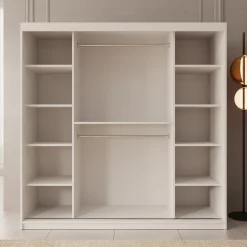Ulysses - Kledingkast met schuifdeuren - Wit - 200x62x200 cm