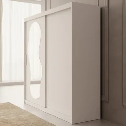 Ulysses - Kledingkast met schuifdeuren - Wit - 200x62x200 cm