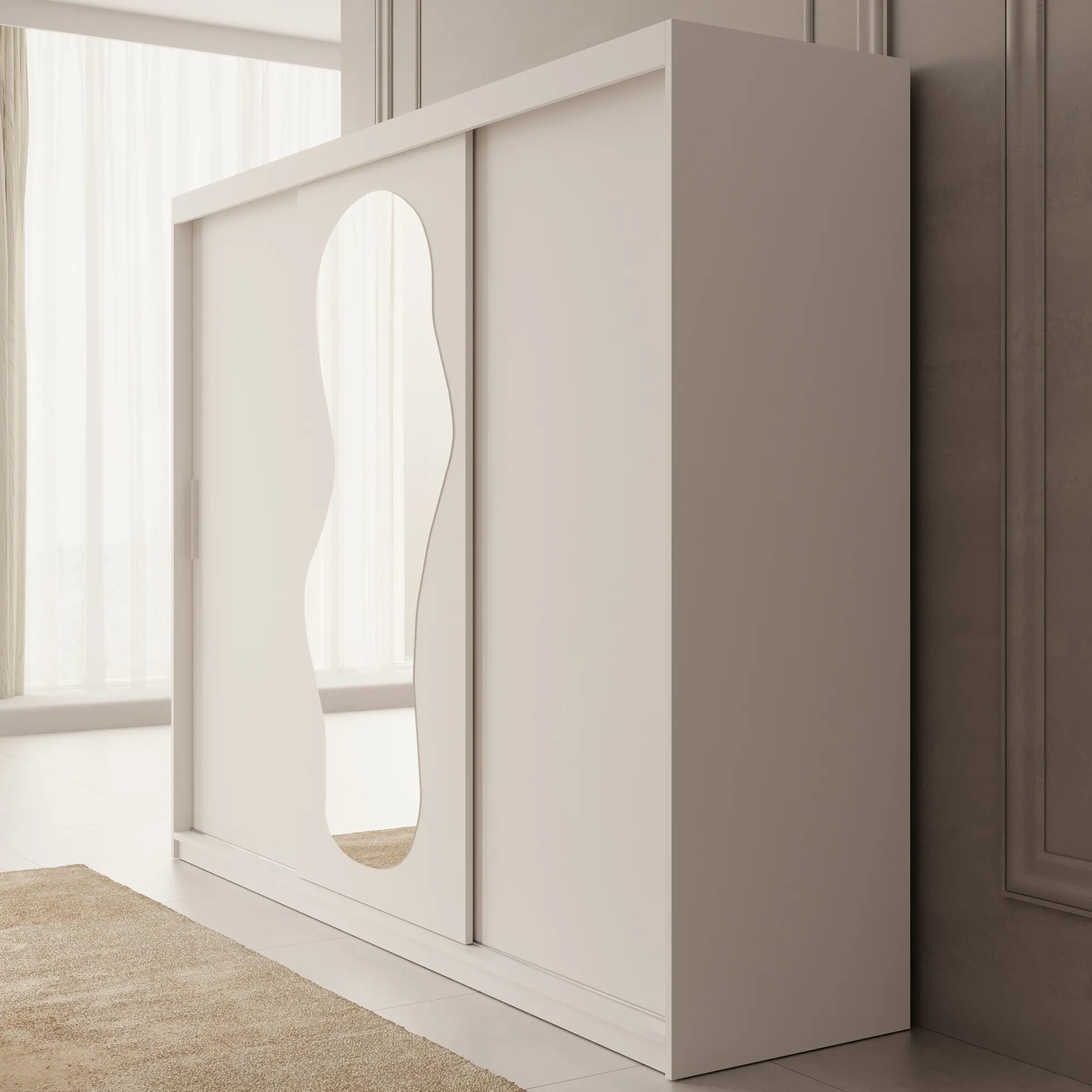 Ulysses - Kledingkast met schuifdeuren - Wit - 250x62x200 cm
