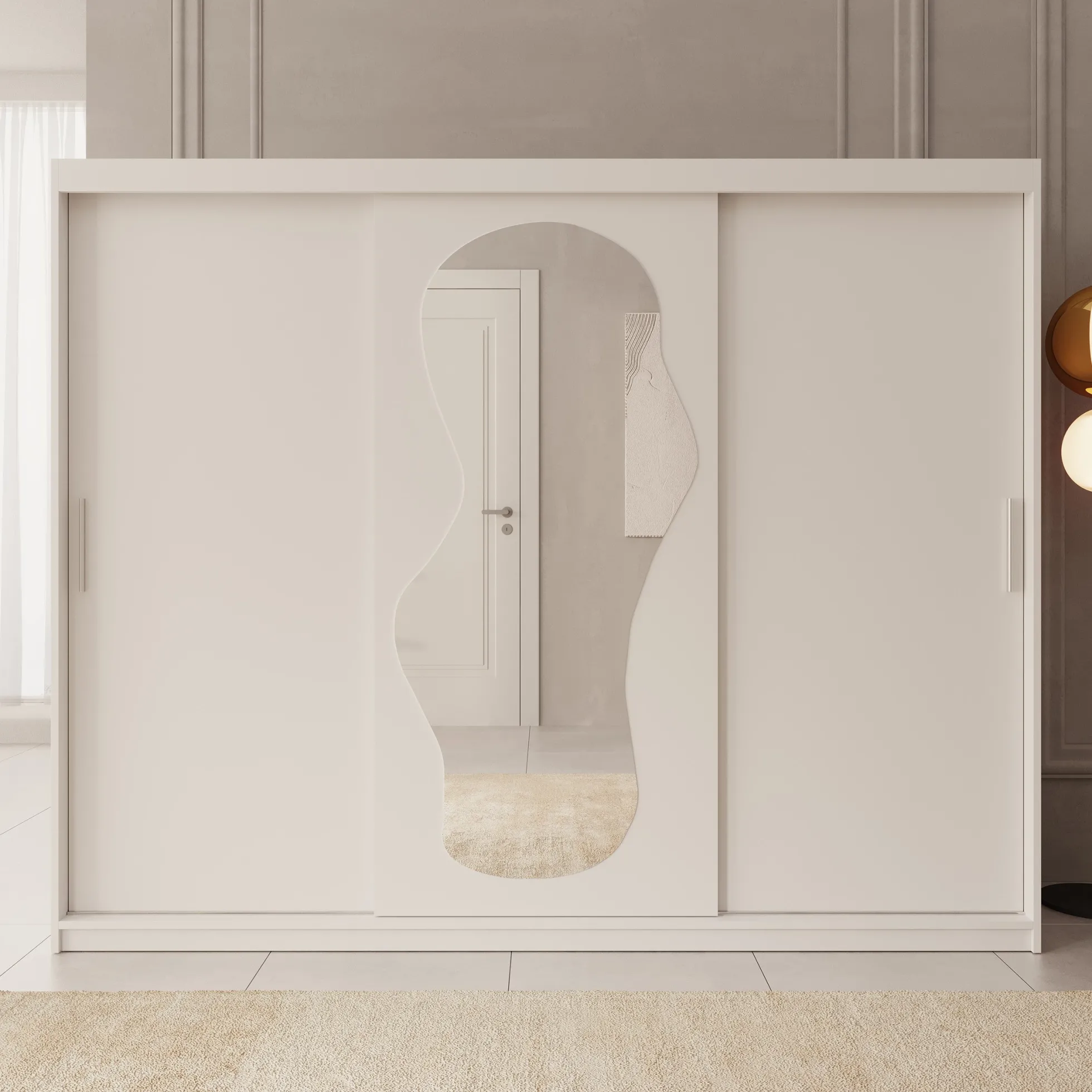 Ulysses - Kledingkast met schuifdeuren - Wit - 250x62x200 cm