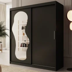 Ulysses - Kledingkast met schuifdeuren - Zwart - 180x62x200 cm