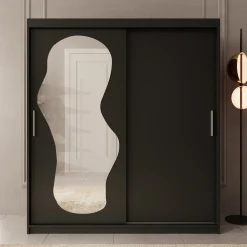 Ulysses - Kledingkast met schuifdeuren - Zwart - 180x62x200 cm