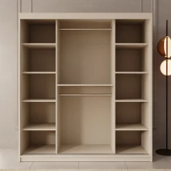 Ulysses - Kledingkast met schuifdeuren - Beige - 180x62x200 cm