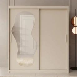 Ulysses - Kledingkast met schuifdeuren - Beige - 180x62x200 cm