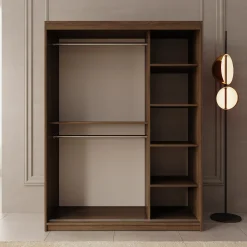Ulysses - Kledingkast met schuifdeuren - Walnootpatroon - 150x62x200 c