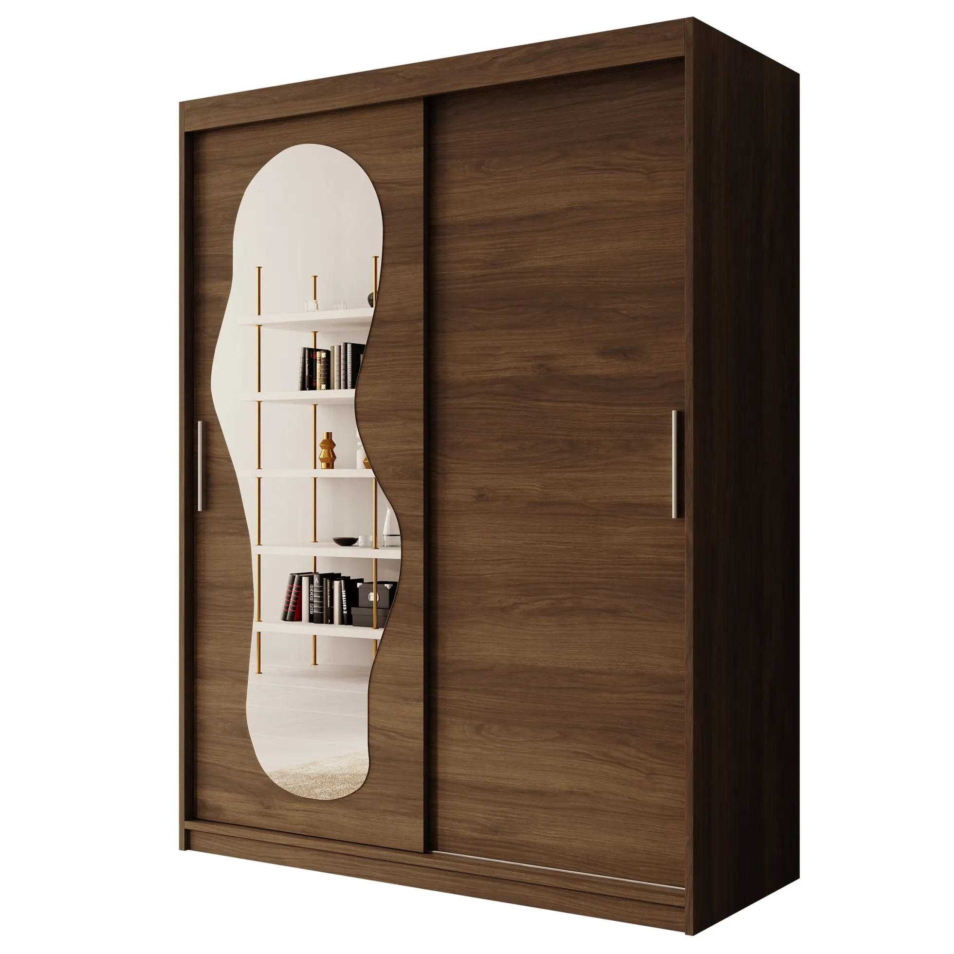 Ulysses - Kledingkast met schuifdeuren - Walnootpatroon - 150x62x200 c
