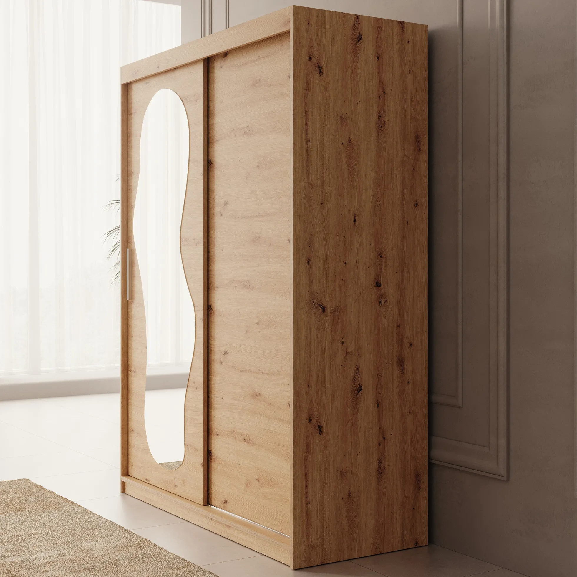 Ulysses - Kledingkast met schuifdeuren - Eiken - 150x62x200 cm