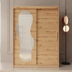 Ulysses - Kledingkast met schuifdeuren - Eiken - 150x62x200 cm