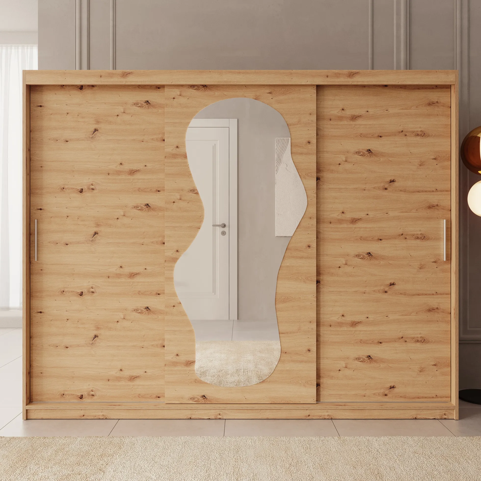 Ulysses - Kledingkast met schuifdeuren - Eiken - 250x62x200 cm