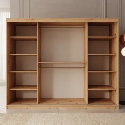 Ulysses - Kledingkast met schuifdeuren - Eiken - 250x62x200 cm