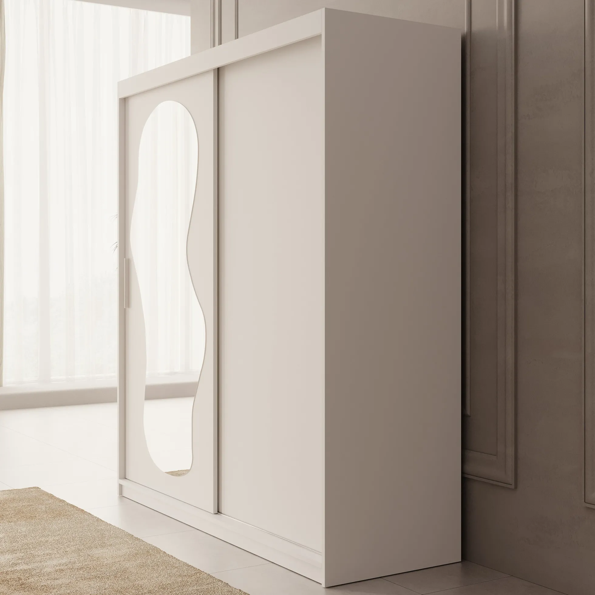 Ulysses - Kledingkast met schuifdeuren - Wit - 180x62x200 cm