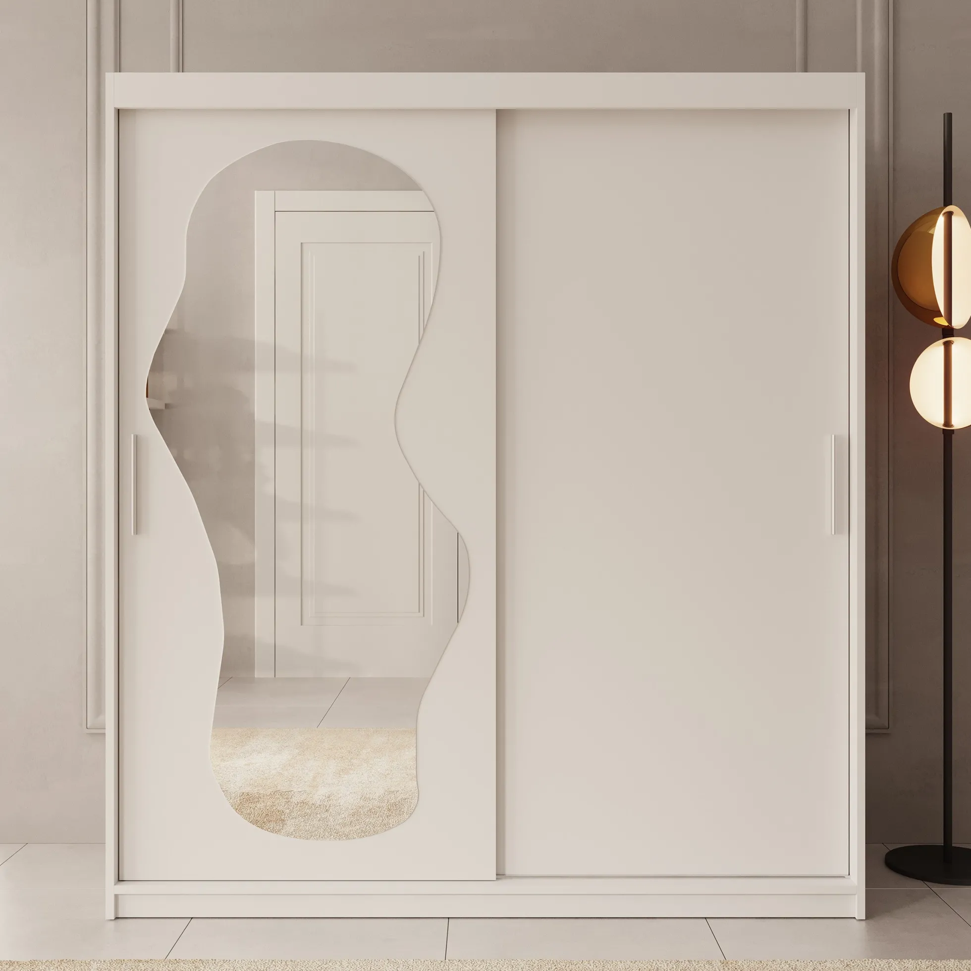 Ulysses - Kledingkast met schuifdeuren - Wit - 180x62x200 cm