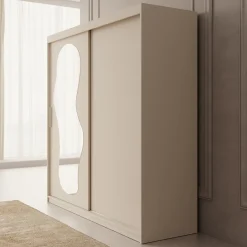 Ulysses - Kledingkast met schuifdeuren - Beige - 200x62x200 cm