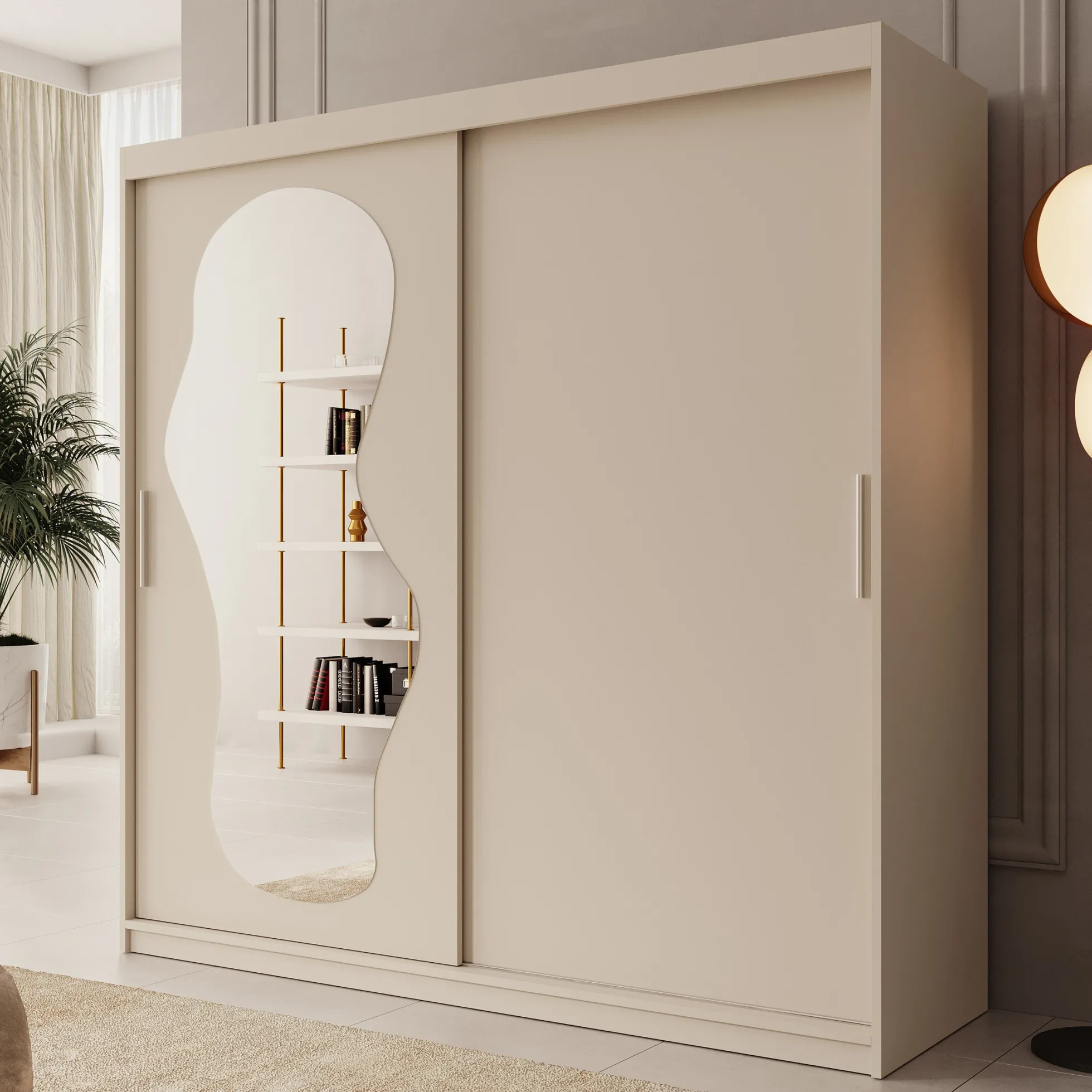 Ulysses - Kledingkast met schuifdeuren - Beige - 200x62x200 cm