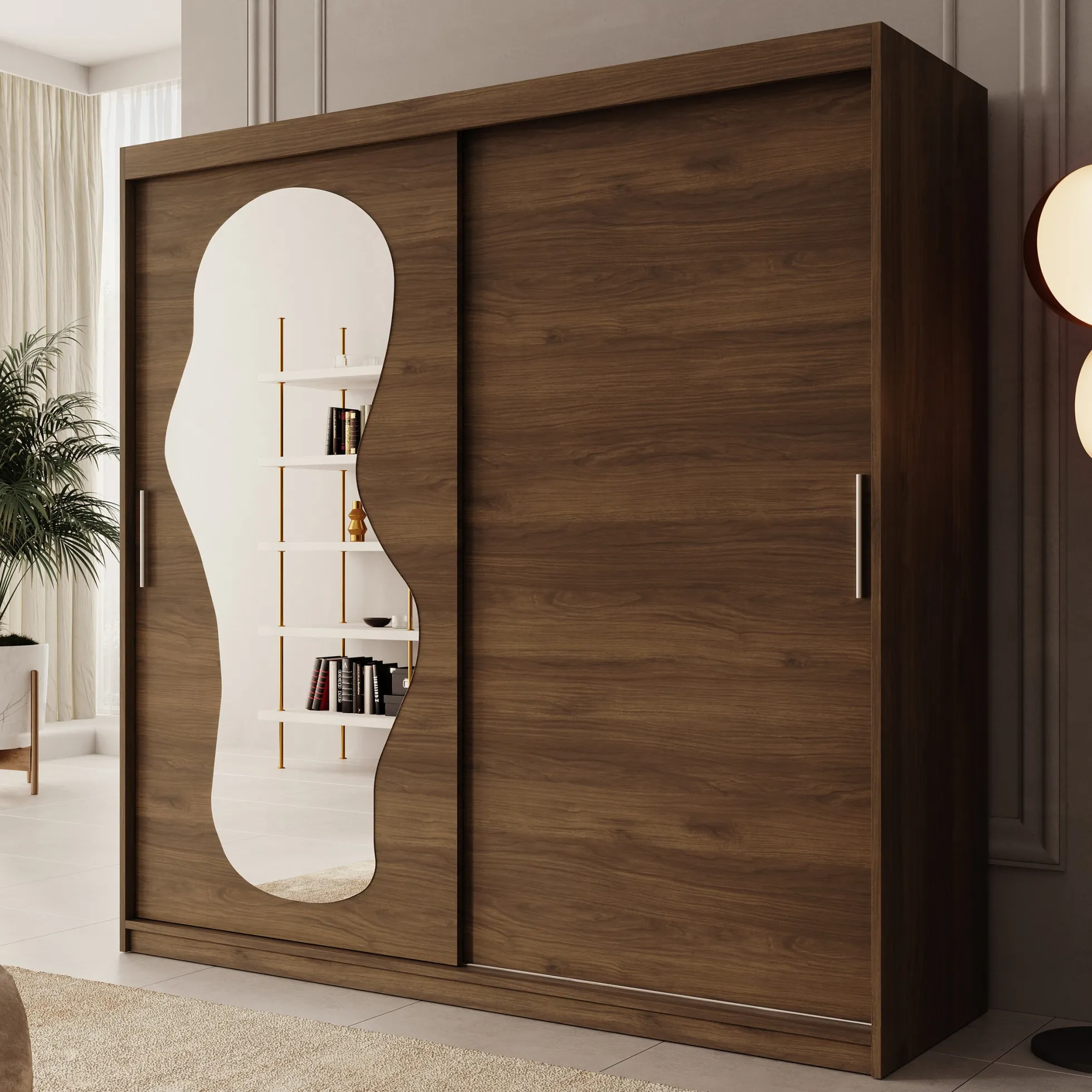 Ulysses - Kledingkast met schuifdeuren - Walnootpatroon - 200x62x200 c
