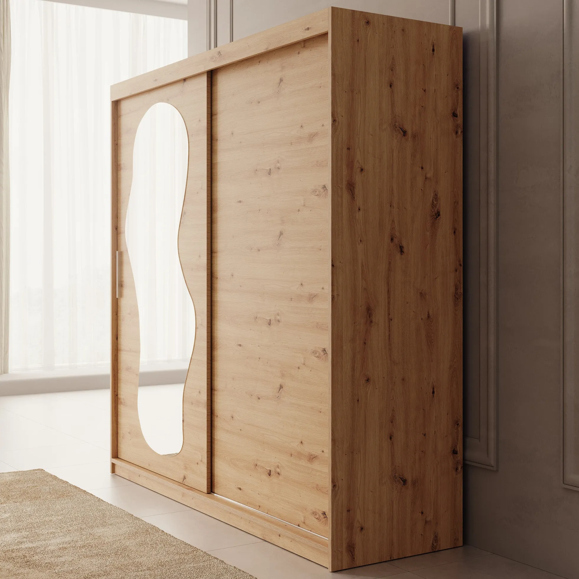 Ulysses - Kledingkast met schuifdeuren - Eiken - 200x62x200 cm